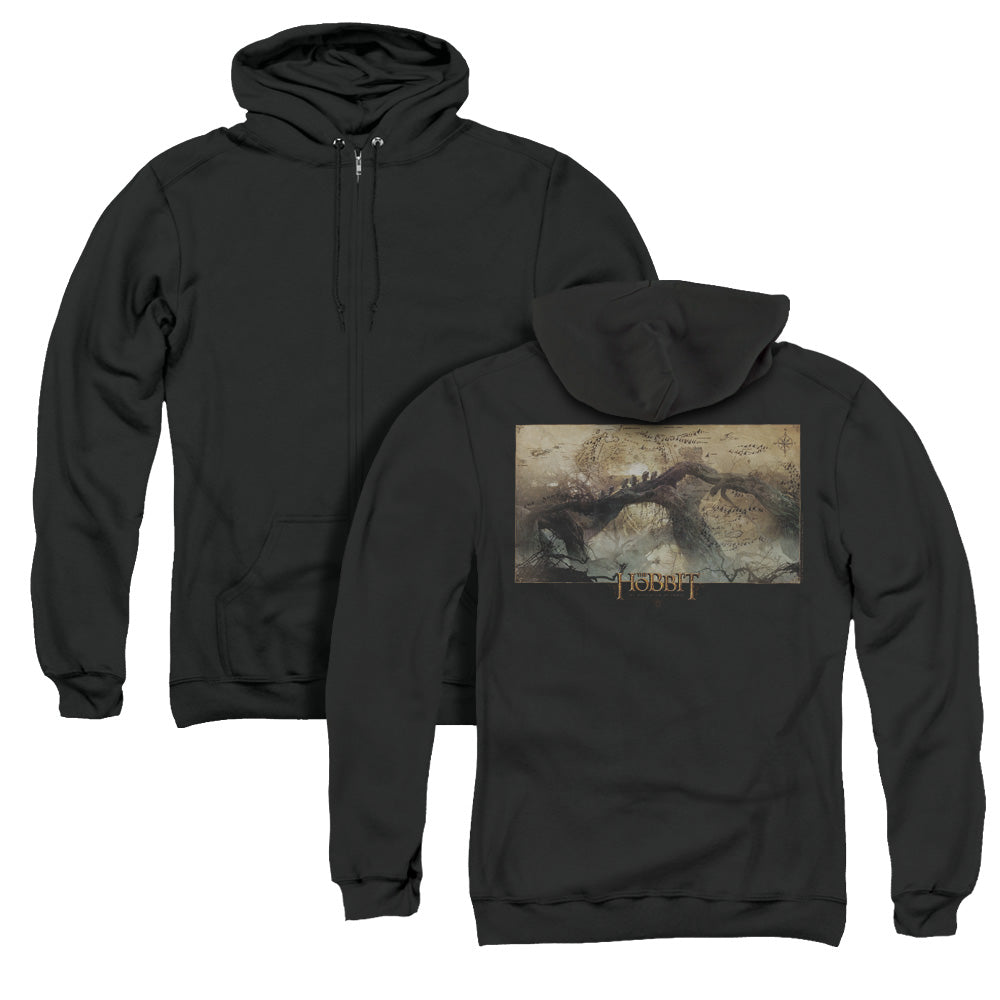 Hobbit/epic Journey (back Print) - Adult Zipper Hoodie-black