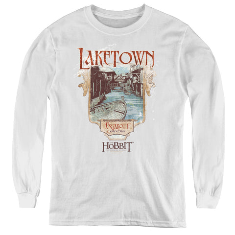 Hobbitlaketown-youth Long Sleeve Tee-white