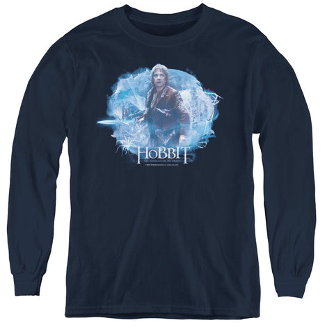 Hobbit/tangled Web-youth Long Sleeve Tee-navy