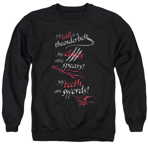 Hobbit/tail Claws Teeth - Adult Crewneck Sweatshirt - Black