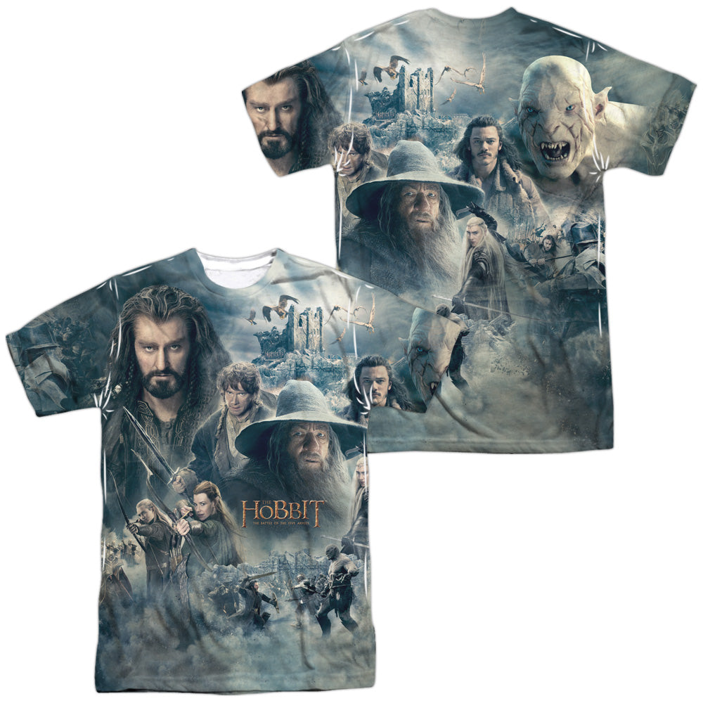 Hobbit/epic Poster (front/back)-s/s Adult Poly Crew-white
