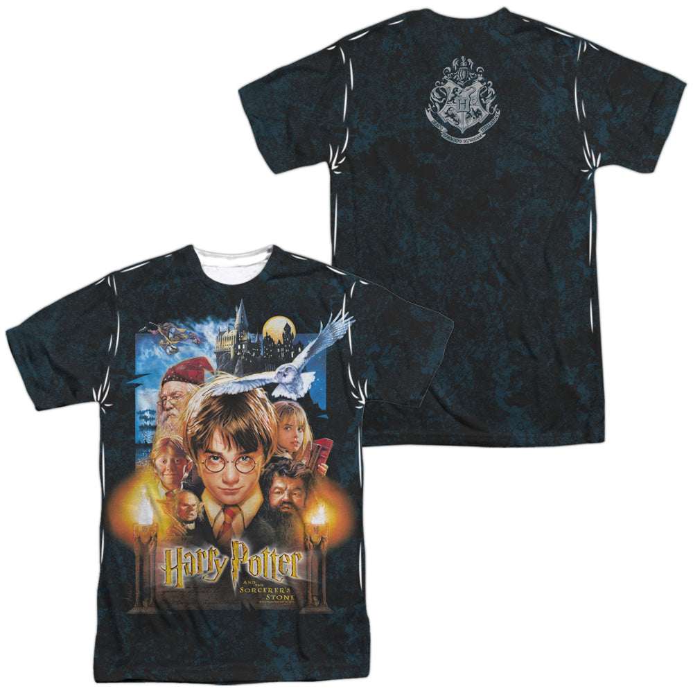 Harry Potter/the Beginning (front/back Print)-s/s Adult Poly Crew-white
