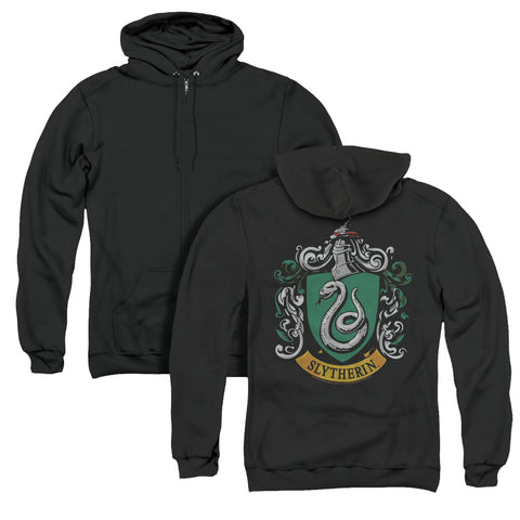 Harry Potter/slytherin Crest (back Print) - Adult Zipper Hoodie-black