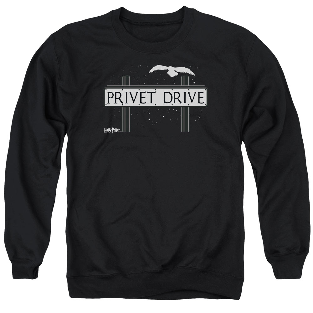 Harry Potter/privet Drive-adult Crewneck Sweatshirt-black