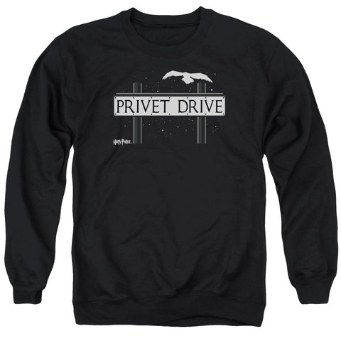 Harry Potter/privet Drive-adult Crewneck Sweatshirt-black