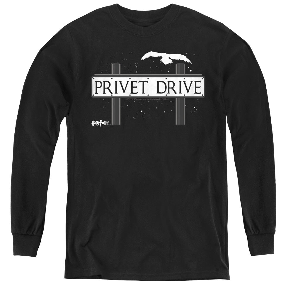 Harry Potter/privet Drive-youth Long Sleeve Tee-black