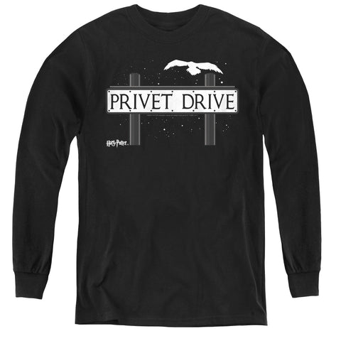 Harry Potter/privet Drive-youth Long Sleeve Tee-black