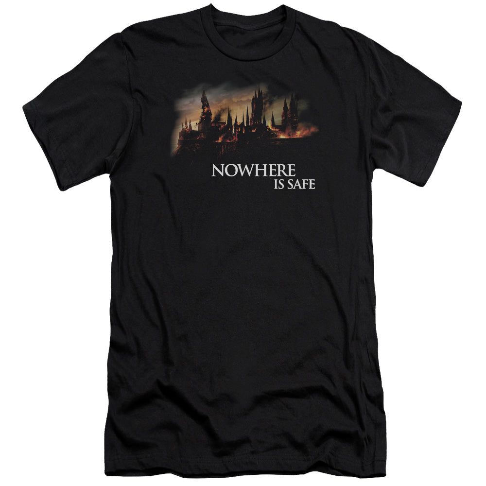 Harry Potter/burning Hogwarts-hbo S/s Adult 30/1-black