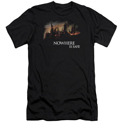 Harry Potter/burning Hogwarts-hbo S/s Adult 30/1-black