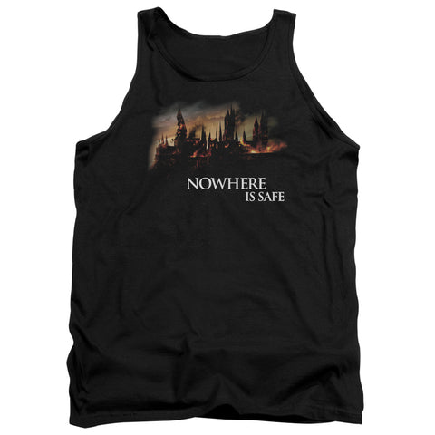 Harry Potter/burning Hogwarts-adult Tank-black