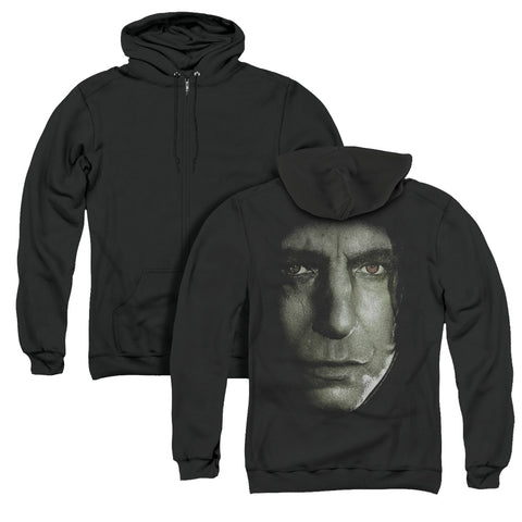 Harry Potter/snape Head (back Print) - Adult Zipper Hoodie-black