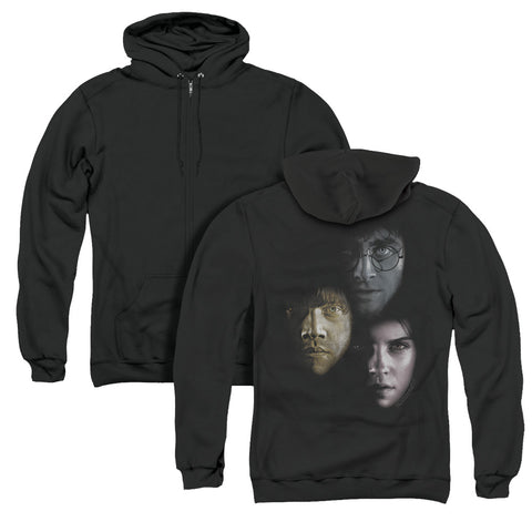 Harry Potter/hero Heads (back Print) - Adult Zipper Hoodie-black