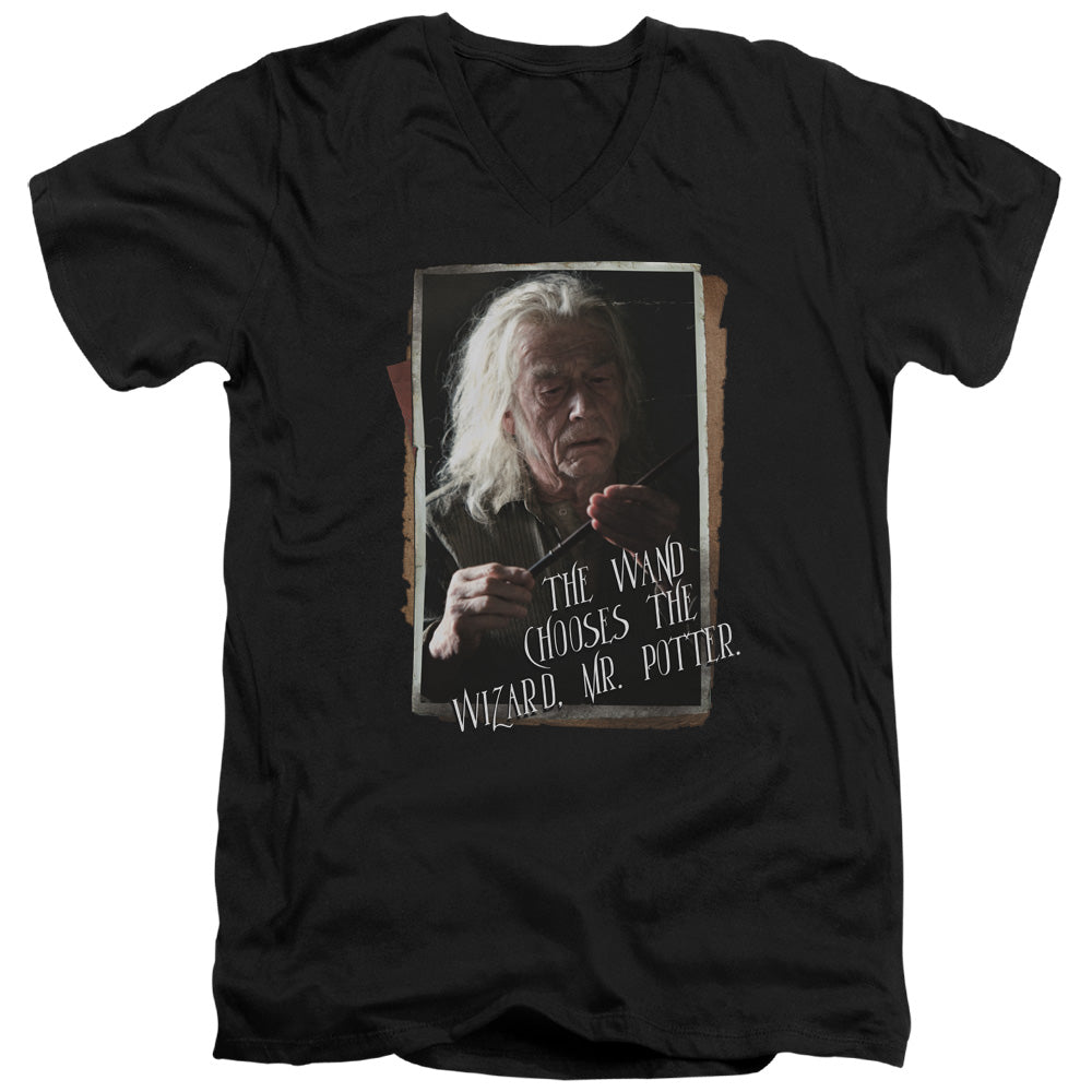 Harry Potter/olivander-s/s Adult V-neck 30/1-black