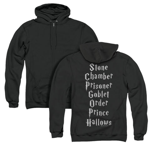 Harry Potter/titles (back Print) - Adult Zipper Hoodie-black