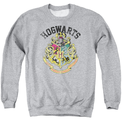 Harry Potter/hogwarts Crest-adult Crewneck Sweatshirt-athletic Heather