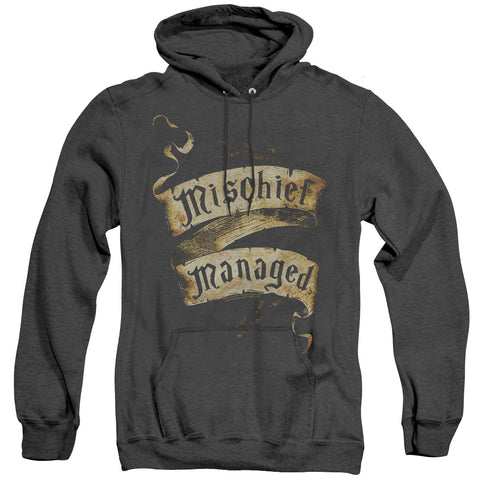 Harry Potter/mischief Managed-adult Heather Hoodie-black