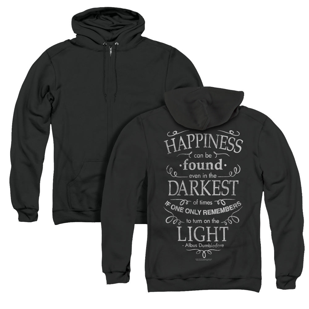 Harry Potter/happiness (back Print) - Adult Zipper Hoodie-black