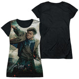 Junior Cap Sleeve 100% Poly Black Back