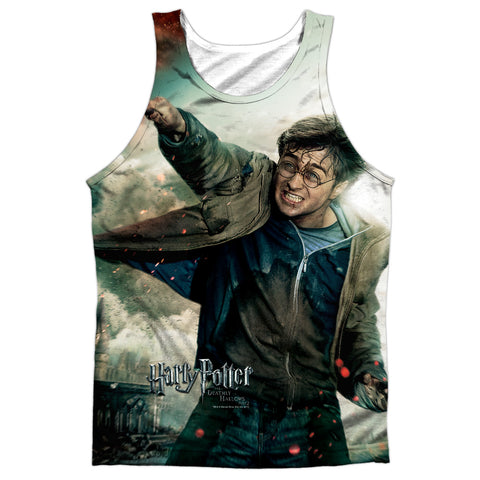 Harry Potter/harry Vs Voldemort-adult Poly Tank Top-white