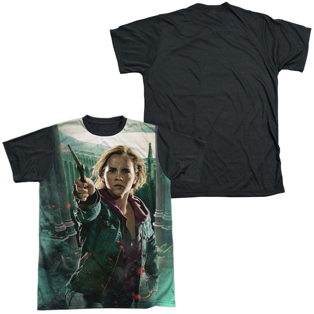 Harry Potter/hermione Final Battle-s/s Adult White Front Black Back  -white