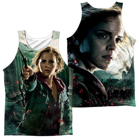 Harry Potter/hermione Final Battle (front/back Print)-adult Poly Tank Top-white