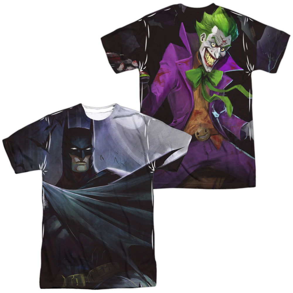 Infinite Crisis/batman Vs Joker (front/back Print)-s/s Adult Poly Crew-white