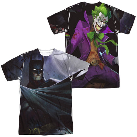 Infinite Crisis/batman Vs Joker (front/back Print)-s/s Adult Poly Crew-white