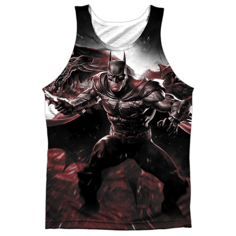 Infinite Crisis/ic Batman-adult 100% Poly Tank Top-white