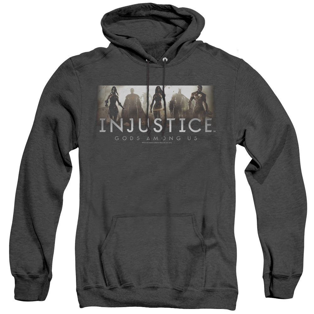 Injustice Gods Among Us/logo - Adult Heather Hoodie - Black