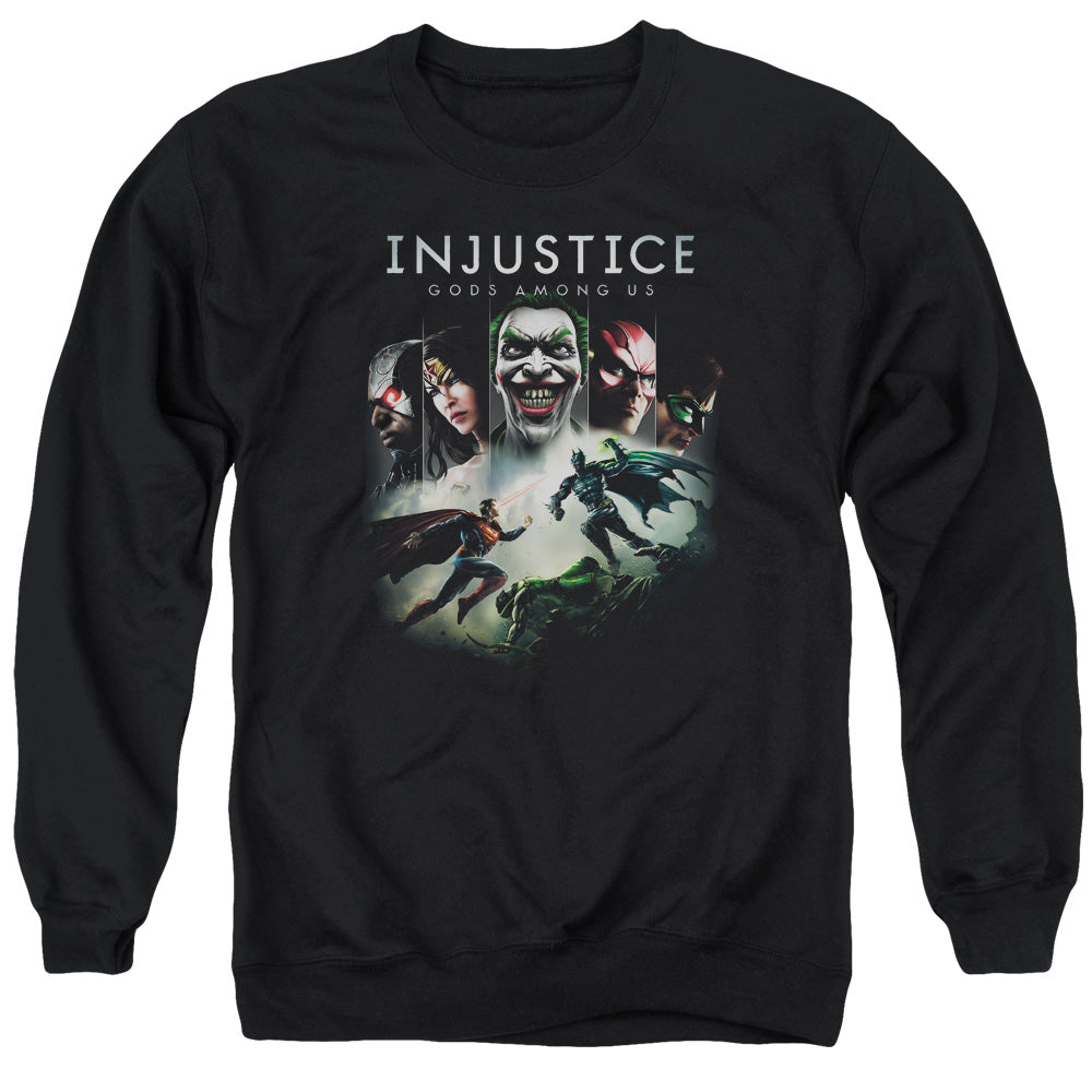 Injustice Gods Among Us/key Art - Adult Crewneck Sweatshirt - Black