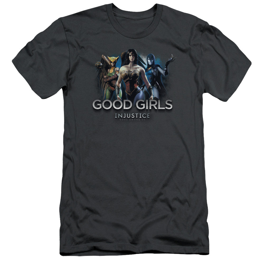 Injustice Gods Among Us/good Girls-s/s Adult 30/1-charcoal