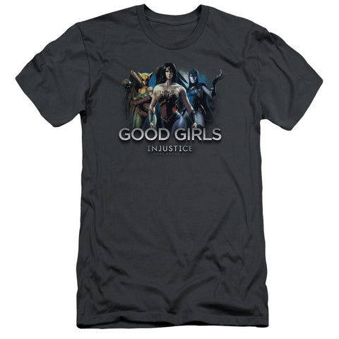 Injustice Gods Among Us/good Girls-s/s Adult 30/1-charcoal