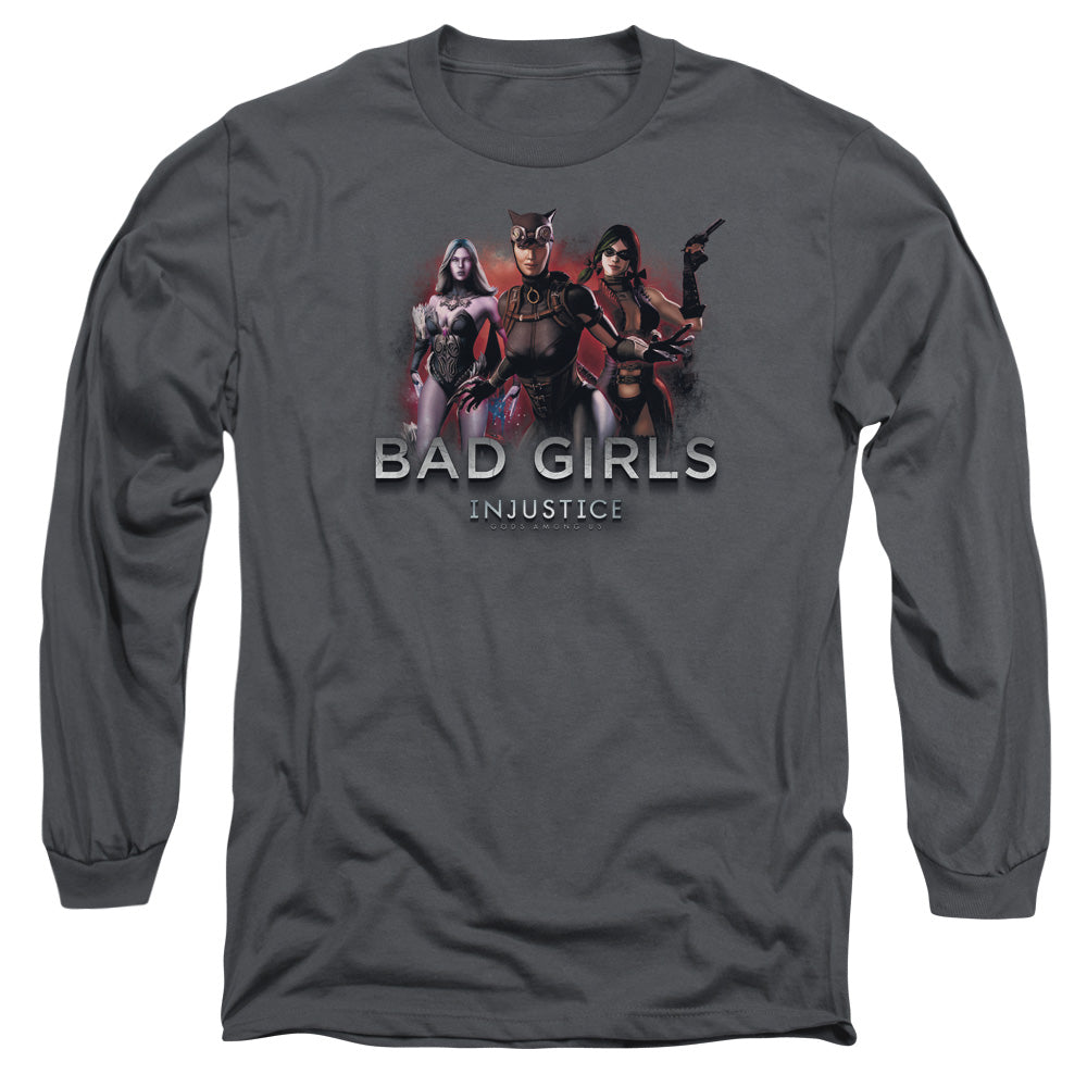 Injustice Gods Among Us/bad Girls-l/s Adult 18/1-charcoal