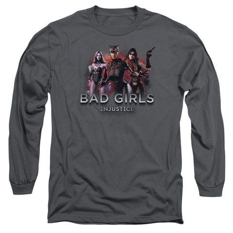 Injustice Gods Among Us/bad Girls-l/s Adult 18/1-charcoal