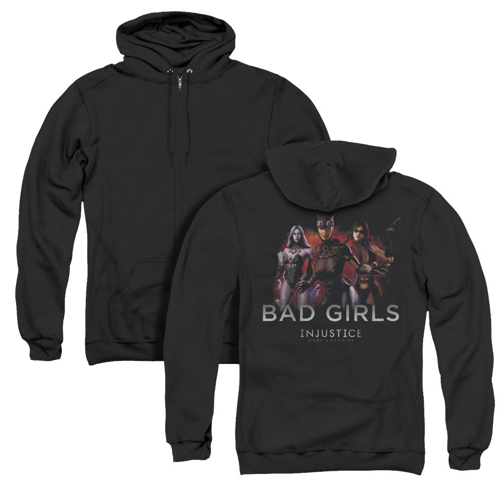 Injustice Gods Among Us/bad Girls (back Print) - Adult Zipper Hoodie-black