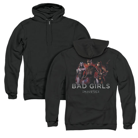 Injustice Gods Among Us/bad Girls (back Print) - Adult Zipper Hoodie-black