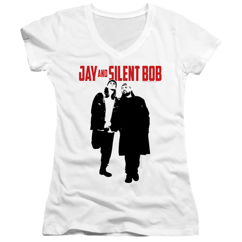 Jay And Silent Bob/graffiti-junior V-neck-white
