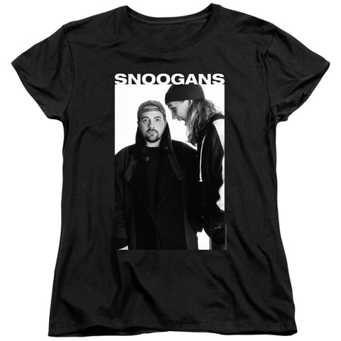 Jay And Silent Bob/snoogans-s/s Women's Tee-black