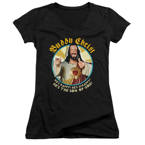 Jay And Silent Bob/buddy Christ-junior V-neck-black