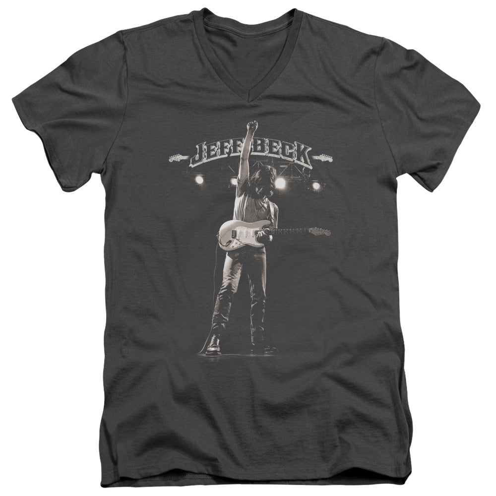 Jeff Beck/guitar God-s/s Adult V-neck 30/1-charcoal