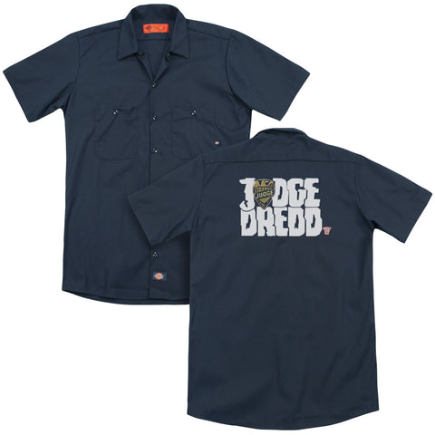 Judge Dredd/logo (back Print) - Adult Work Shirt - Navy