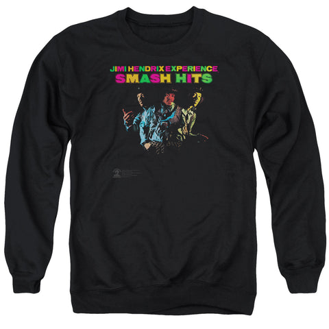 Jimi Hendrix/smash Hits-adult Crewneck Sweatshirt-black