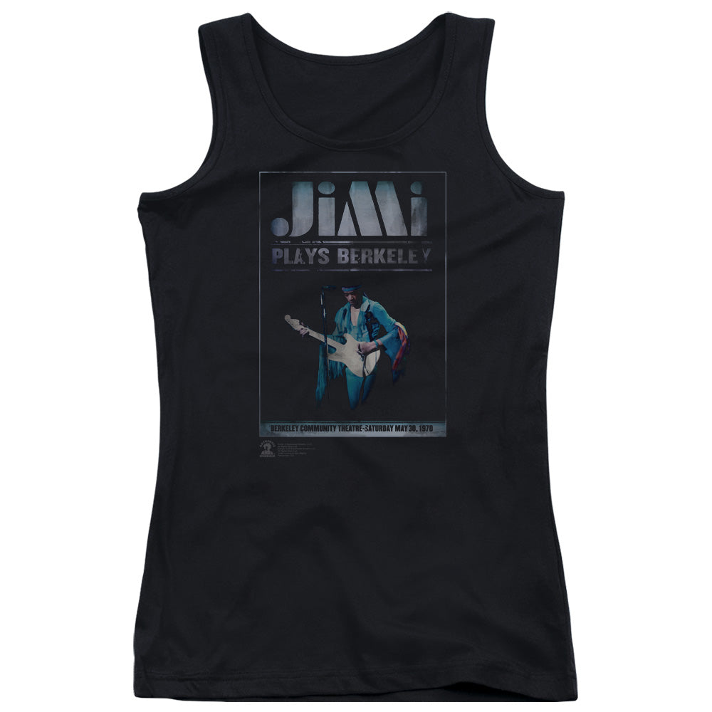 Jimi Hendrix/jimi Plays Poster-juniors Tank Top  -black