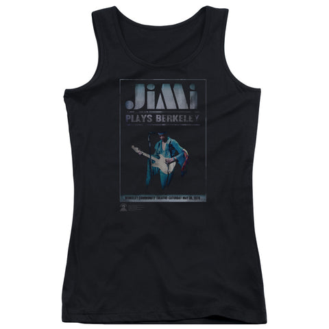 Jimi Hendrix/jimi Plays Poster-juniors Tank Top  -black