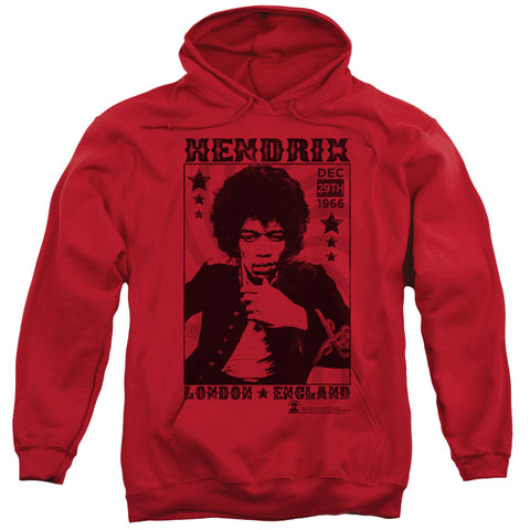 Jimi Hendrix/london 1966-adult Pull-over Hoodie-red
