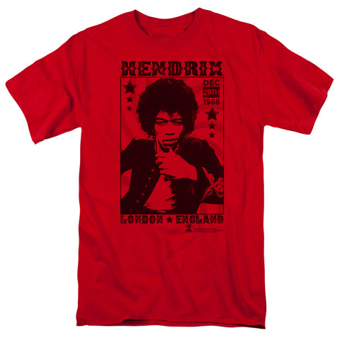 Jimi Hendrix/london 1966-s/s Adult 18/1-red