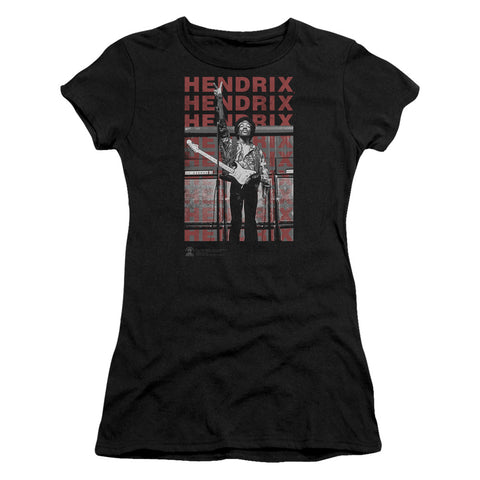 Jimi Hendrix/give It All-s/s Junior Sheer-black