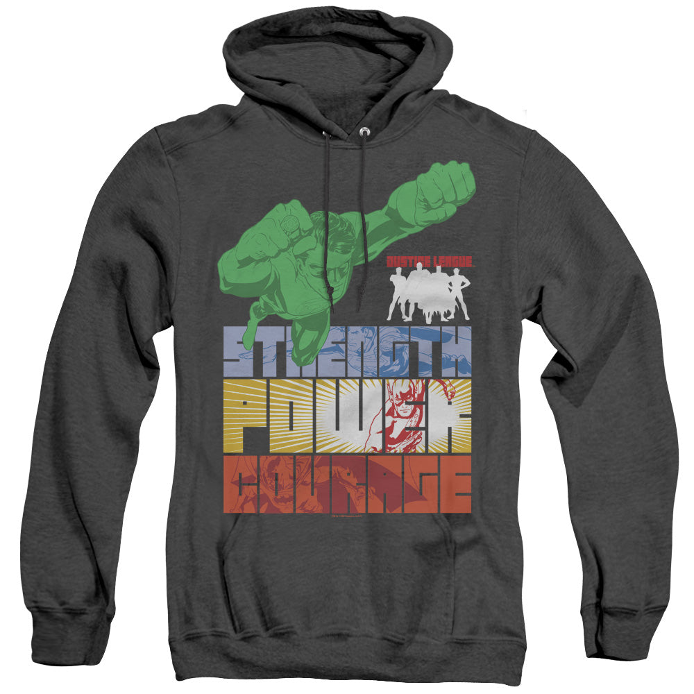 Jla/heroic Qualities - Adult Heather Hoodie - Black