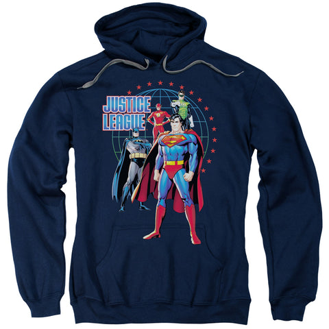 Jla/protectors-adult Pull-over Hoodie-navy