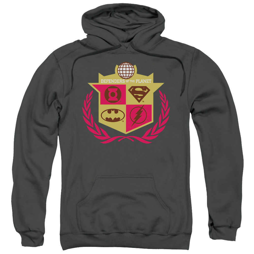 Jla/defenders-adult Pull-over Hoodie-charcoal